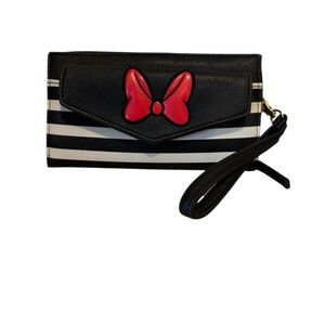 Striped Disney Minnie Mouse Wallet/ Clutch.